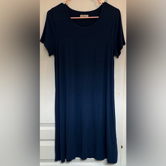 Madewell Organic Cotton Cap-Sleeve Tee Dress in Baltic Blue - Picture 3 of 5